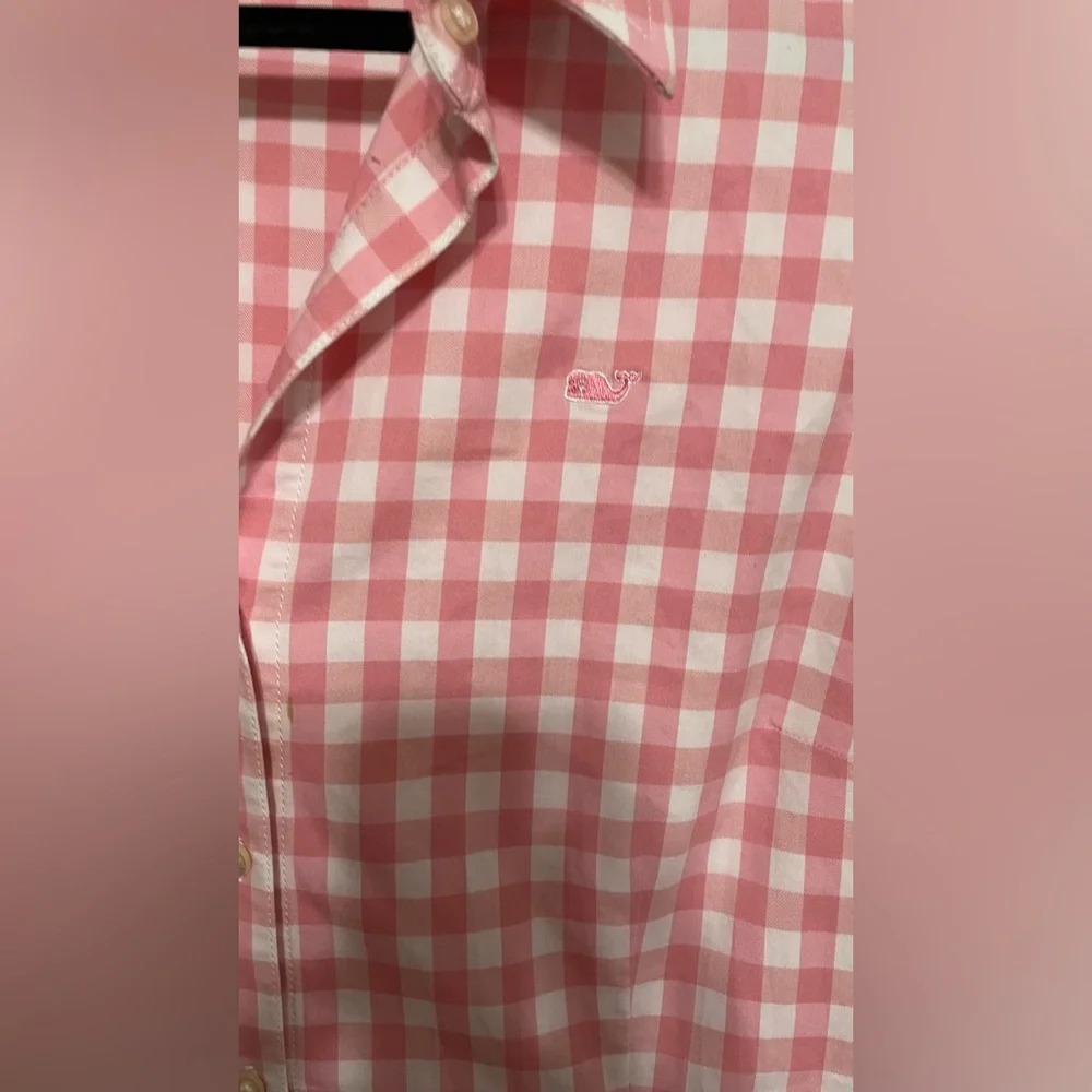VINEYARD VINES by Shep & Ian Pink Gingham Mini Dress size 12 - Picture 3 of 4